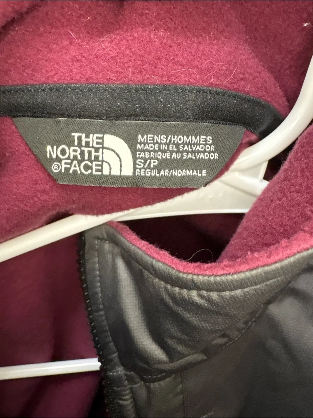 The North Face Men’s Retro Denali Hooded Jacket — Burgundy/Black S